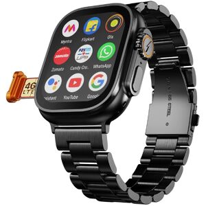 Fire-Boltt Oracle Wrist Phone Smart Watch with 1.96-inch display, 4G LTE nano SIM, 2 GB RAM with 16 GB Storage (Black Chrome)