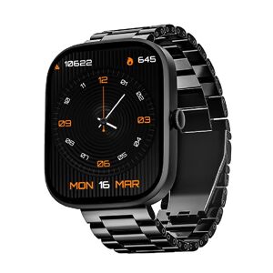 boAt Wave Convex Bluetooth Calling Smartwatch with 1.96 inch (4.94cm) AOLED Display, 700+ Active Modes, Voice Assistant (Steel Black)