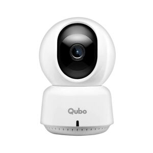 Qubo Smart Cam 360 3MP with 1080P Full HD Quality, Night Vision, Cloud & SD Card Recording, Mobile App, Two Way Talk, Alexa & OK Google (White)