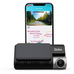 Qubo Smart Dashcam Pro 3K with Built-in Wi-Fi & GPS Sony IMX335 Sensor Superior Night Vision (Black)