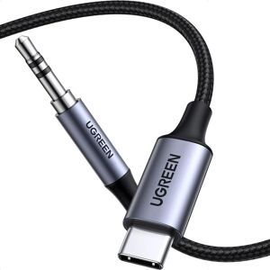 UGREEN USB C to 3.5mm Audio Adapter Cable Hi-Fi Stereo Type C to AUX Headphone Male Cord with Bending Lifespan, Strain Relief (Grey)