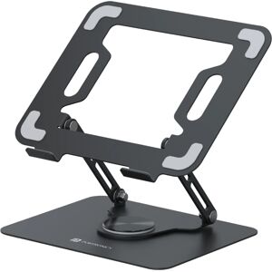 Portronics My Buddy K9 Laptop Stand with 360-Degree Rotating Base, Anti-Slip Silicone Pads, Ventilated Design (Black)