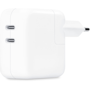 Apple 35W Dual USB-C Port Power Adapter Compatibility with iPhone, iPad, Mac, Apple Watch, AirPods Models (MNWP3HN/A)