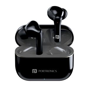 Portronics Harmonics Twins S6 Truly Wireless Buds with Environmental Noise Cancellation, Type C Charging Port (Black)
