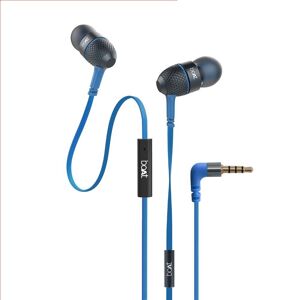 boAt BassHeads 228 in-Ear Wired Earphones with Super Extra Bass, Metallic Finish, Tangle-Free Cable and Gold Plated Angled Jack (Blue)