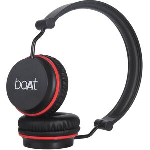 boAt Rockerz 410 Bluetooth Headphone with Powerful Bass, Compact and Foldable Design, Passive Noise Cancellation, Up to 8H Playtime (Black & Red)