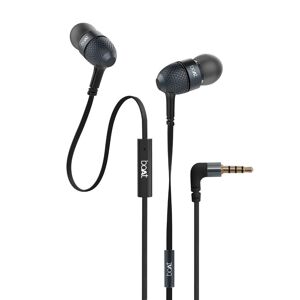 boAt BassHeads 228 in-Ear Wired Earphones with Super Extra Bass, Metallic Finish, Tangle-Free Cable and Gold Plated Angled Jack (Black)