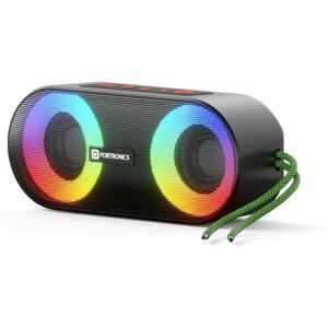 Portronics Pixel 3 Portable Bluetooth Speaker with Up To 7 Hours Playtime, IPX7 Water Resistant, RGB Lights, FM, AUX,TF Card & USB Drive (Black)