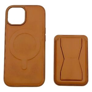 Alfred Victor Faux Leather Case for iPhone 15 with Magsafe (Brown)