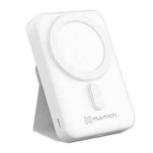 muvtech AirMag Go 10000mAh Wireless Power Bank with 15W Wireless Output, 20W Wired Boosted Speed, Quick Charge 3.0, Power Delivery Technology (White)