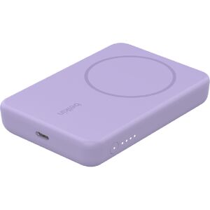 belkin 5000mAh BoostCharge Magnetic Wireless Power Bank 5K + Stand with 7.5W Wireless Output, LED Battery Indicator (Purple)