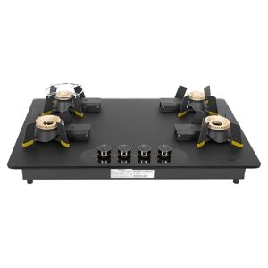 Faber Magiclift Hobtop with 4 Burners, Premium Knobs Controls, Flame Failure Device, Cast Iron Pan Support (Black)