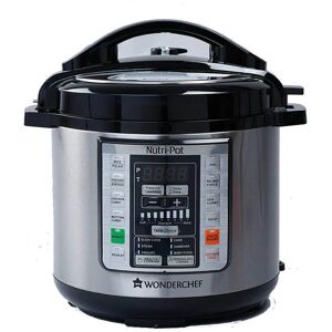 Wonderchef Nutri Pot 6 Ltr with 18 Pre-Set Functions, One Touch Automatic Pressure Cooker, Hard-Anodized Aluminimum Inner Pot, Delay Timer Setting