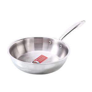 Wonderchef Nigella Tri-Ply Stainless Steel 20 cm Fry Pan with 1.1 Liters, 2.5 mm Thickness, Induction Base, Compatible with all Cooktops (Silver)