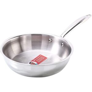 Wonderchef Nigella Tri-Ply Stainless Steel 22 cm Fry Pan with 1.8 Liters, 2.5 mm Thickness, Induction Base, Compatible with all Cooktops (Silver)