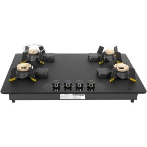 Faber Magiclift Hobtop with 4 Burners, Premium Knobs Controls, Flame Failure Device, Cast Iron Pan Support (Black)