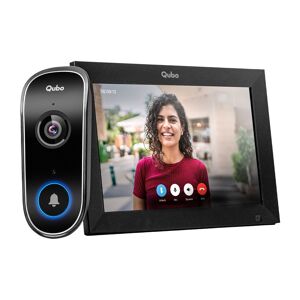 Qubo Instaview Video Doorbell Pro + Home Tab Combo with 2K Resolution with 3MP Lens, 8 inch Tab, Night Vision, Person Detection (Black)