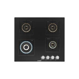 Bosch 4 Burner Gas Hob with Auto Ignition, 2D Ring Burner, Heat Shields and Enameled Pan Support (PNH6B6F10I)