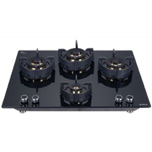 Elica Built in Hob with Auto Ignition, Cast Iron Pan Support, 4 Brass Burner (Black, FLEXIDFSFB4B91TX)