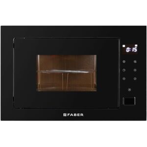 Faber 25 Liters Built in Microwave with Electronic Push Button Control, Black Finish, 8 Auto Cook Menus (Black)