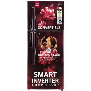 LG 260 Litres 2 Star Frost Free Double Door Refrigerator with Smart Inverter Compressor, Auto Smart Connect (GL-S292RSCY, Scarlet Charm)