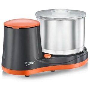 Prestige 2 Litres Wet Grinder with Stainless Steel Drum, 200 Watts, Overload Protector (PWG07-41213, Black, Orange)