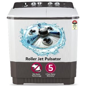 LG 10 Kg 5 Star Semi Automatic Top Load Washing Machine with Collar Scrubber & Roller Jet Pulsator (P1040RGAZ, Dark Grey)