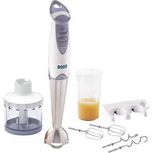 Boss Quickmix Hand Blender with Detachable Stainless Steel Shaft, 450Watt, Speed with Turbo, Chopper Attachment, Handy & Powerful (B117)