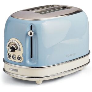 Ariete Vintage 2 Slice Toaster with 6 Browning Levels, Non- slip feet, Removable crumb tray (TOASTERVINTAGE155, Blue)