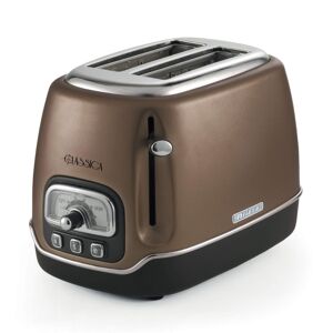 Ariete Classica Bianco 2 Slices Toaster with 6 Levels Adjustable Toasting, Toast, Reheat and Defrost Function (TOASTERCLASSICA, Bronze)