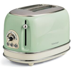 Ariete Vintage 2 Slice Toaster with 6 Browning Levels, Non- slip feet, Removable crumb tray (TOASTERVINTAGE155, Green)