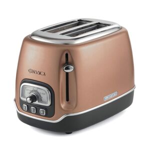 Ariete Classica Bianco 2 Slices Toaster with 6 Levels Adjustable Toasting, Toast, Reheat and Defrost Function (TOASTERCLASSICA, Copper)