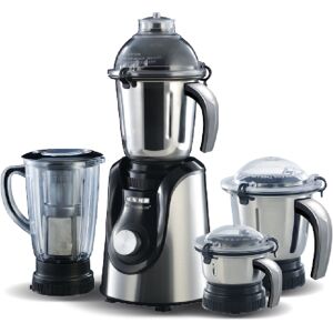 Usha Maximus Mixer Grinder with Nylon Coupler, Stainless steel Jars, Overload Protection (Black & Stainless Steel)