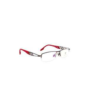 Ted Smith Unisex Brown & Red Half Rim Rectangle Frames