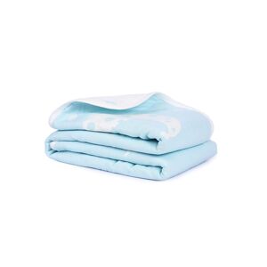 Butterthief 6 Layer Blue & White Cotton Muslin Baby Blanket Cum Wrapper