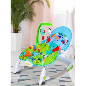 Baby Moo Infant Kids Blue & Green Portable Bouncer With Hanging Toys