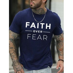 Lilicloth.com Faith Over Fear Men's T-shirt - Deep Blue - Size: 3XL