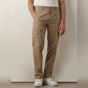 SELECTED HOMME Beige Mid Rise Cargo Pants