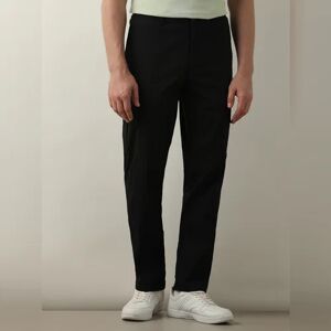 SELECTED HOMME Black Mid Rise Regular Fit Cargos