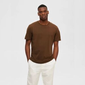 SELECTED HOMME Dark Brown Crew Neck T-shirt