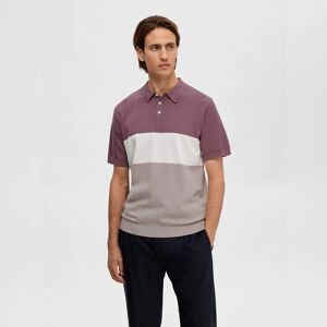 SELECTED HOMME Mauve Colourblocked Polo T-shirt