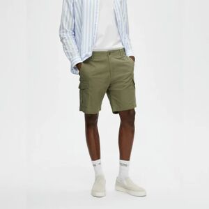 SELECTED HOMME Green Mid Rise Cargo Shorts