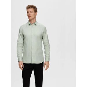 SELECTED HOMME Green Cotton Slim Full Sleeves Shirt