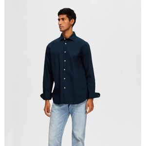 SELECTED HOMME Dark Blue Cotton Full Sleeves Shirt