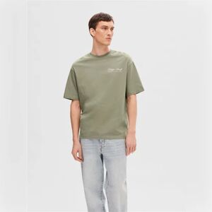 SELECTED HOMME Green Text Print T-shirt