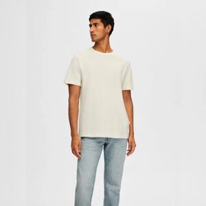 SELECTED HOMME White Pique Crew Neck T-shirt
