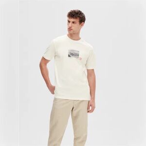 SELECTED HOMME White Graphic Print T-shirt