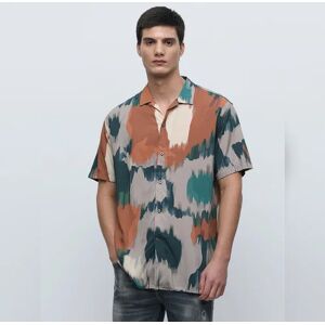 SELECTED HOMME Brown Printed Short Sleeves Shirt