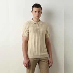 SELECTED HOMME Beige Organic Cotton Polo T-shirt