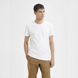SELECTED HOMME White Organic Cotton Crew Neck T-shirt